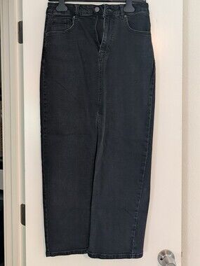 Black Denim Maxi Skirt